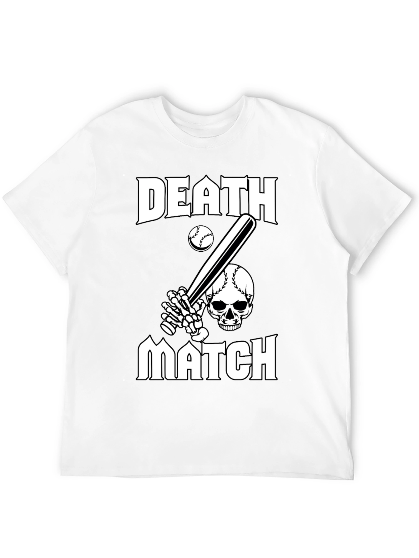 Death Match Graphic T-Shirt - Baseball Skull Tee