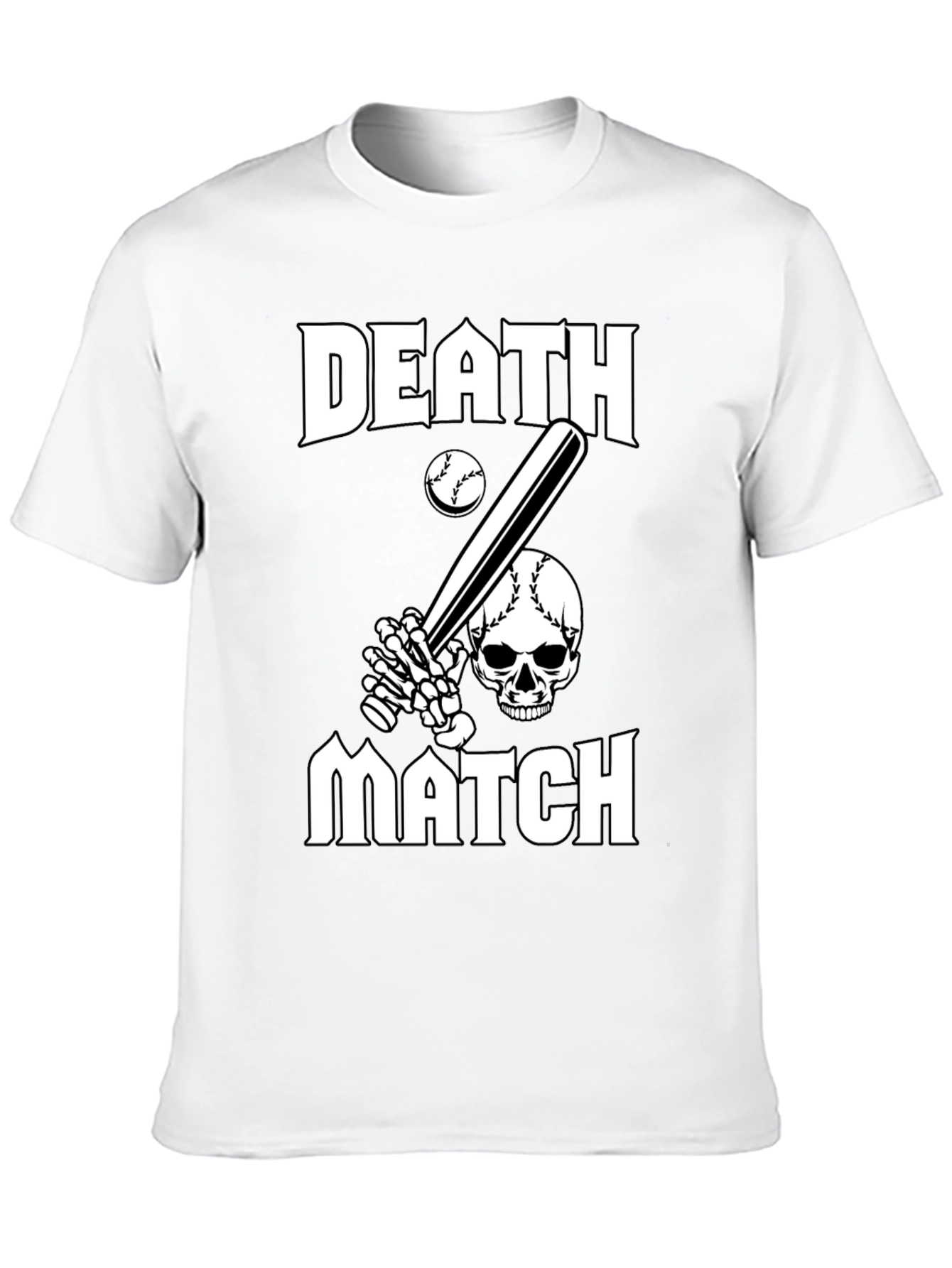 Death Match Graphic T-Shirt - Baseball Skull Tee
