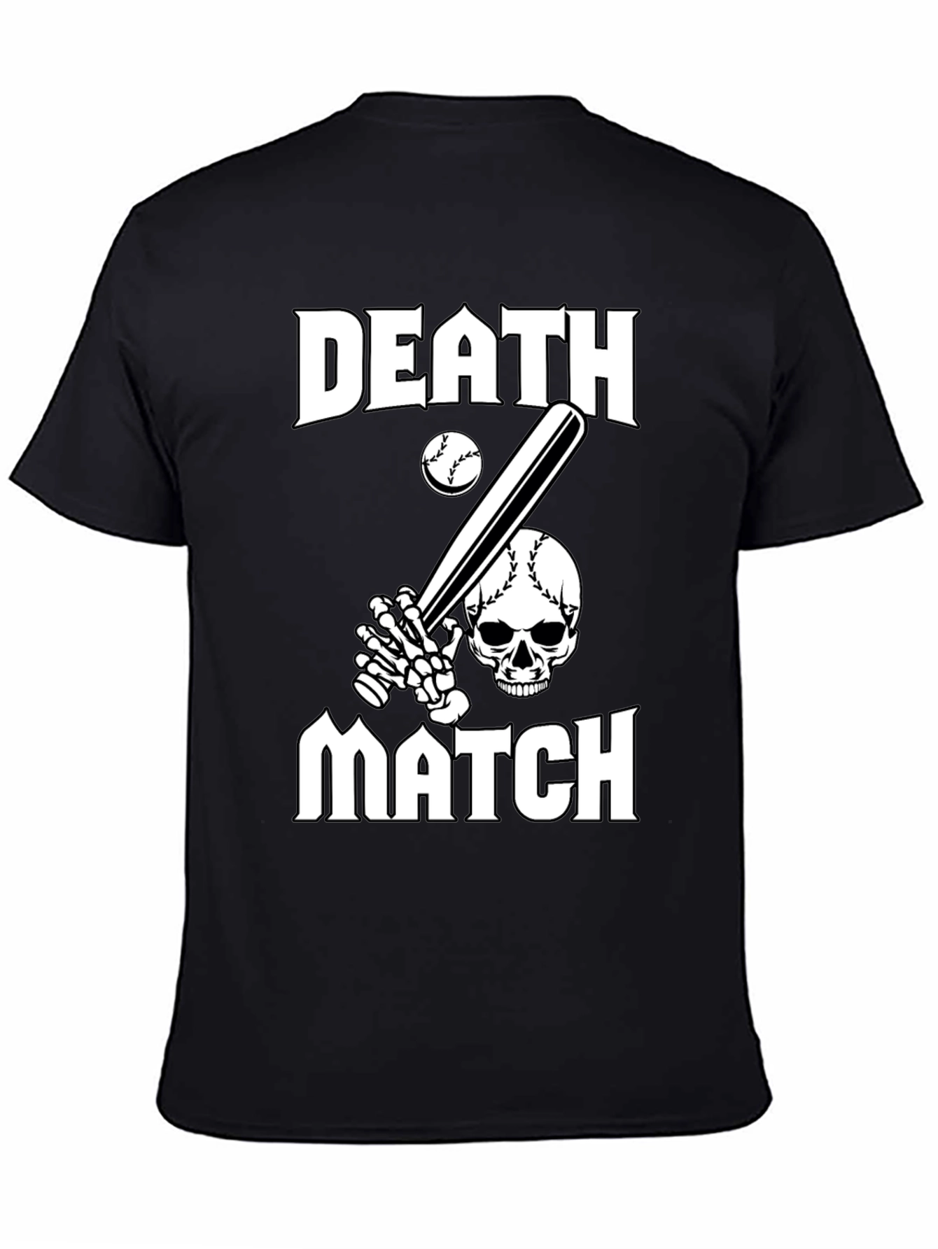 Death Match Graphic T-Shirt - Baseball Skull Tee