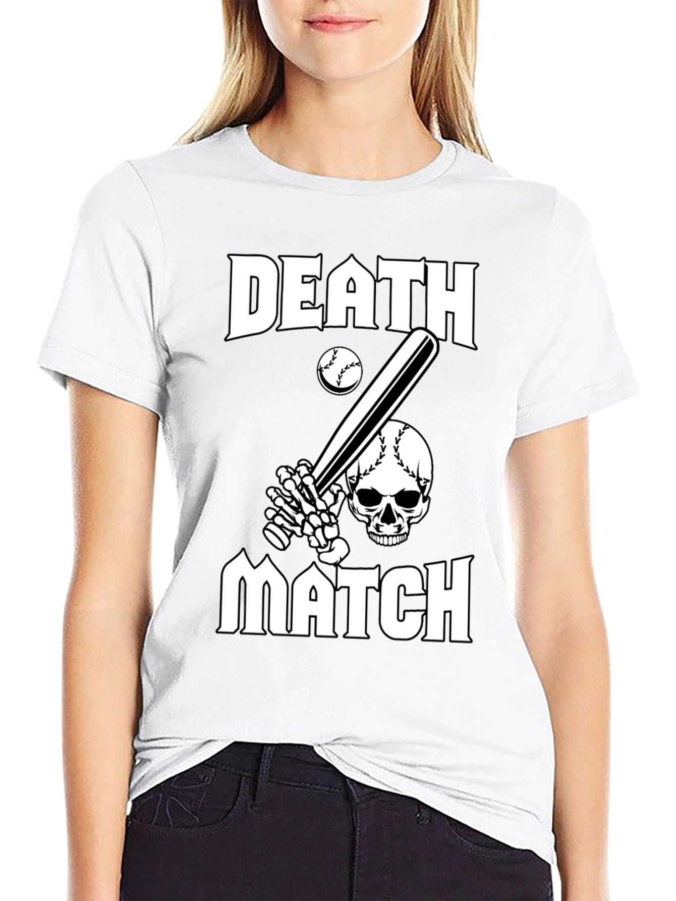 Death Match Graphic T-Shirt - Baseball Skull Tee