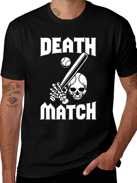Death Match Graphic T-Shirt - Baseball Skull Tee
