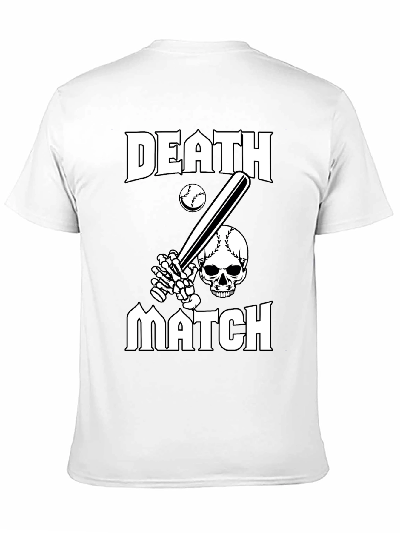 Death Match Graphic T-Shirt - Baseball Skull Tee