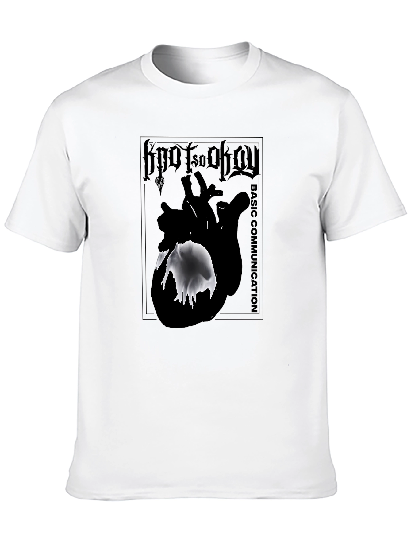 Basic Communication Heart Graphic T-Shirt