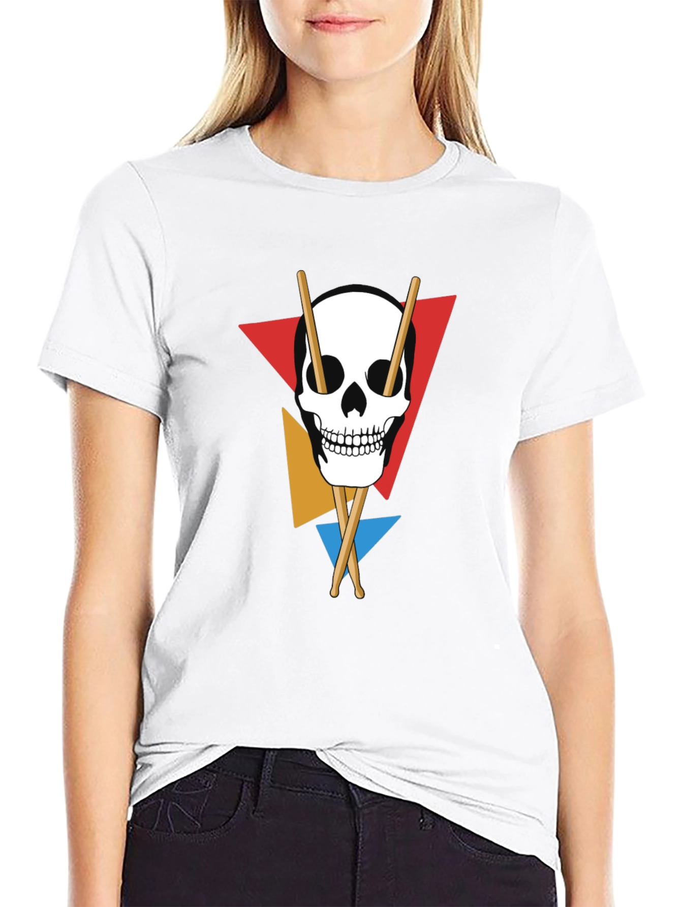 Skull Drumsticks T-Shirt - Music Lover Tee