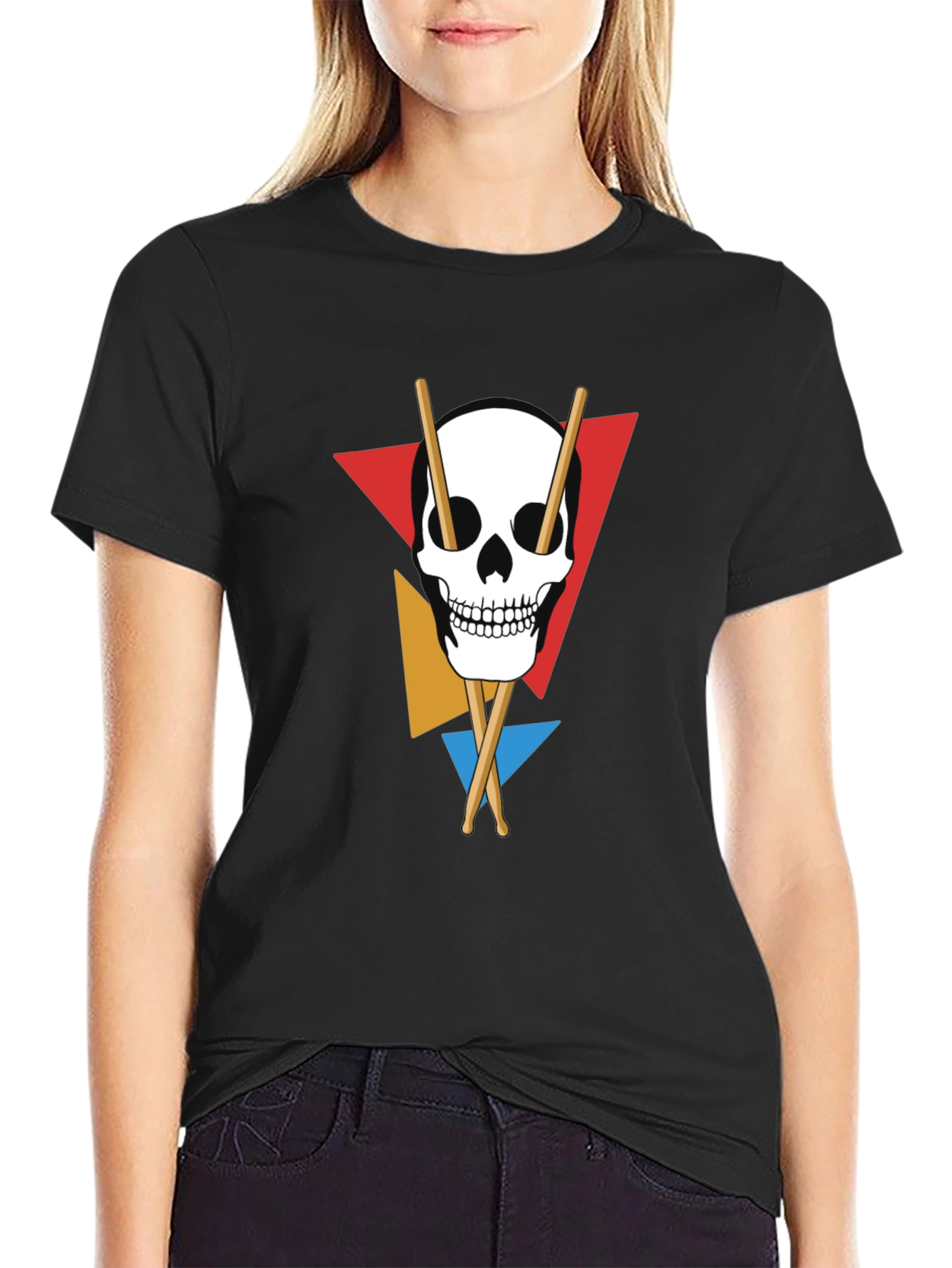Skull Drumsticks T-Shirt - Music Lover Tee