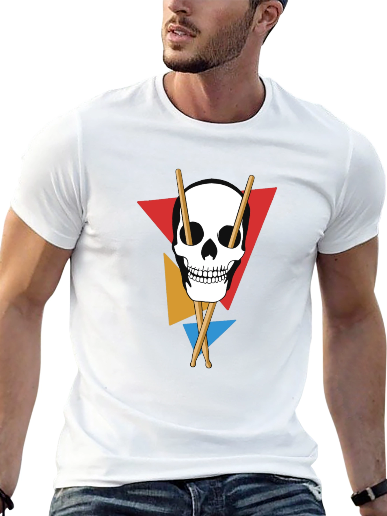 Skull Drumsticks T-Shirt - Music Lover Tee