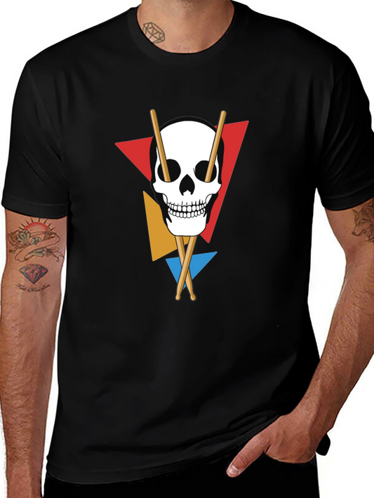 Skull Drumsticks T-Shirt - Music Lover Tee