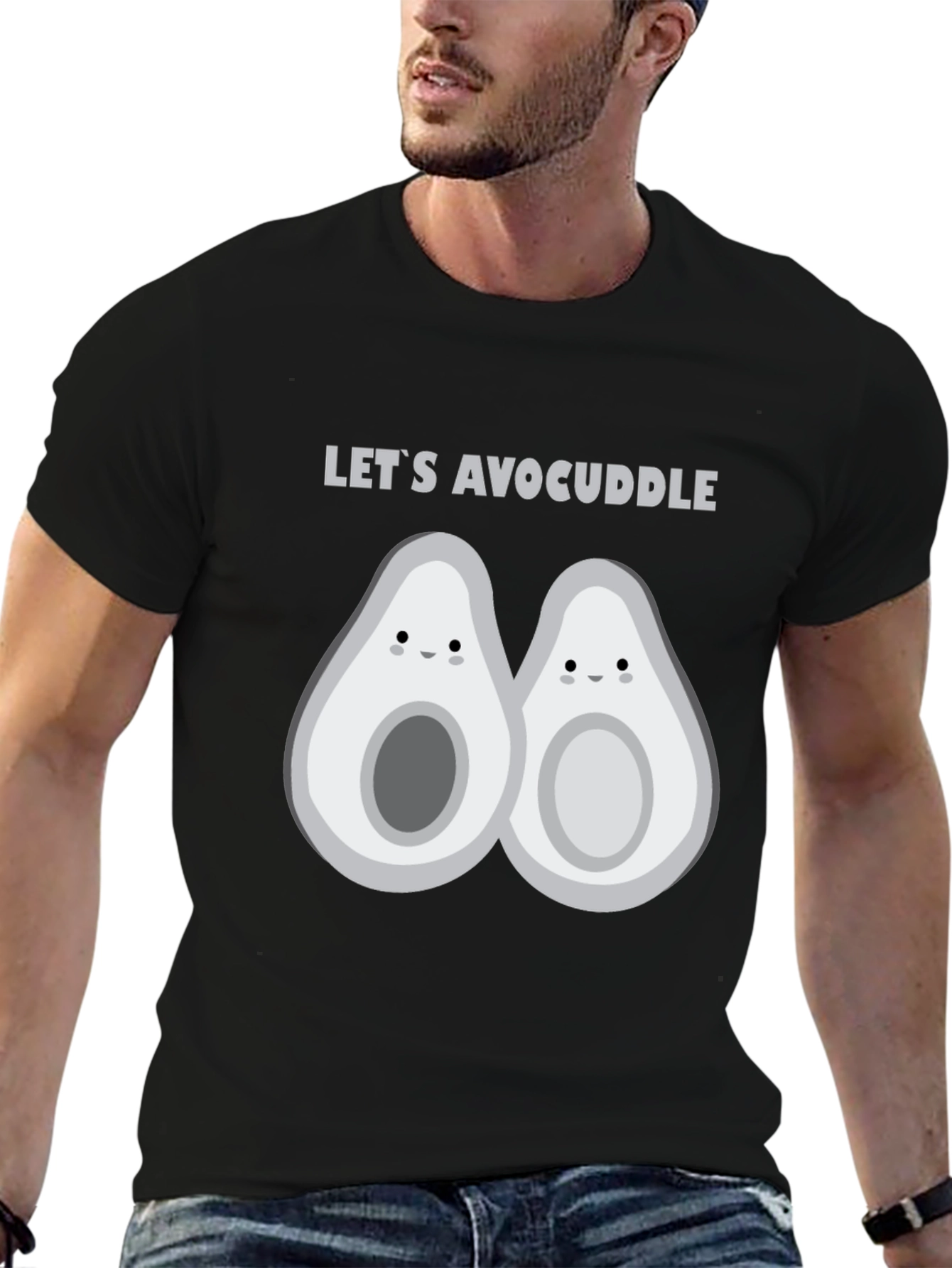 Lets Avocuddle Black Graphic Tee