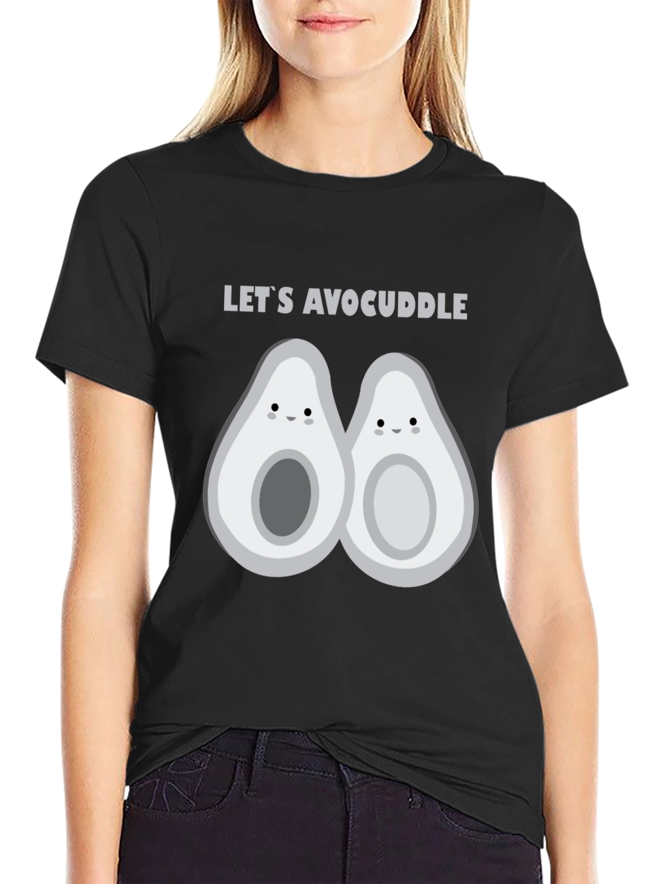 Lets Avocuddle Black Graphic Tee