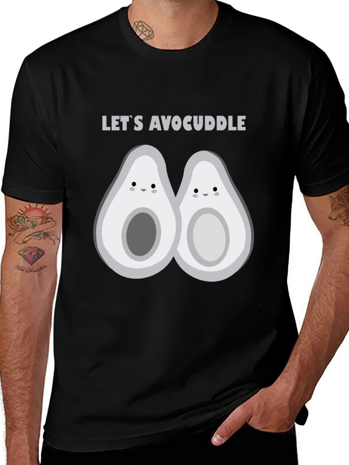 Lets Avocuddle Black Graphic Tee