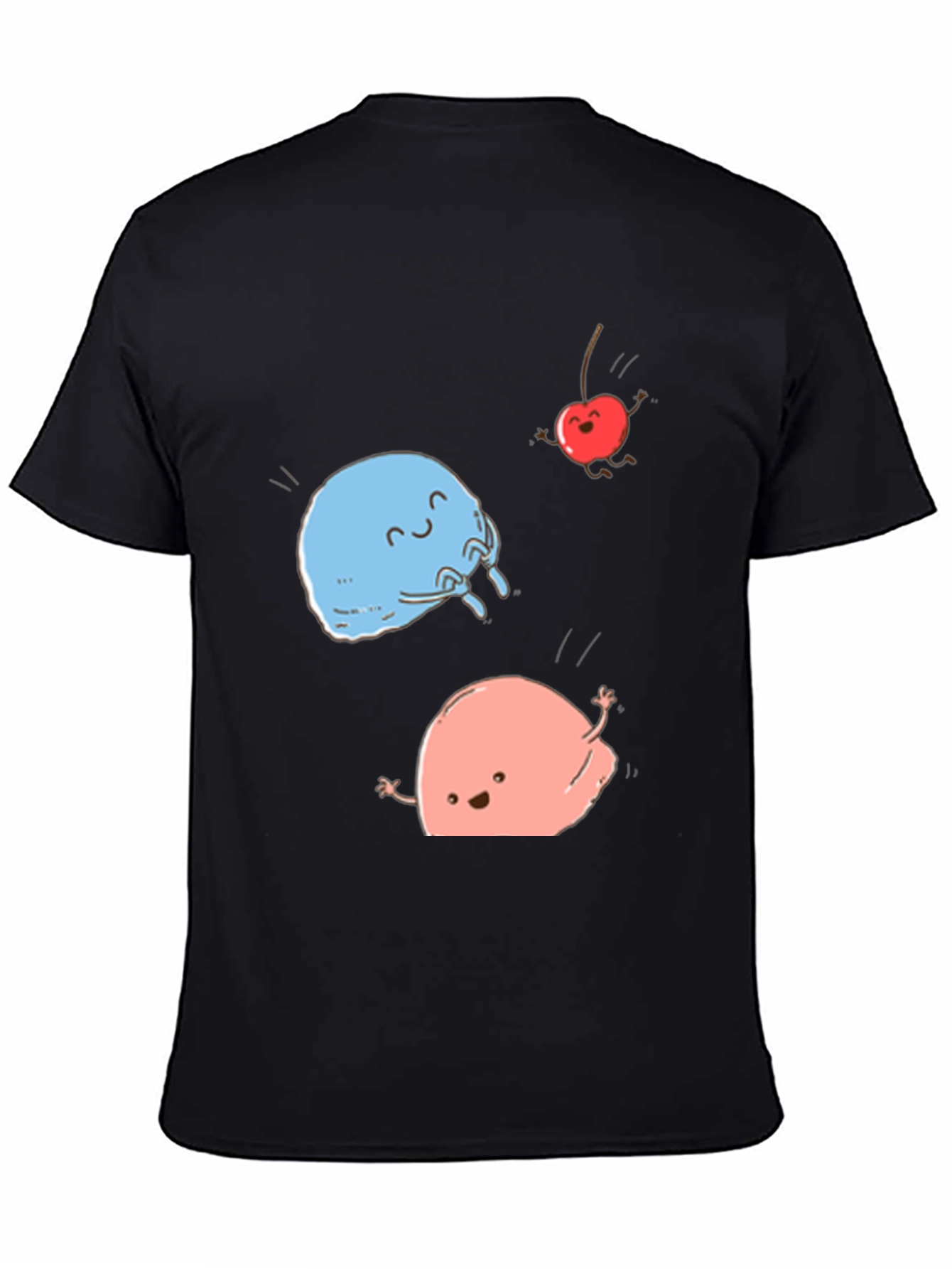 Cute Cartoon Fruit T-Shirt Black