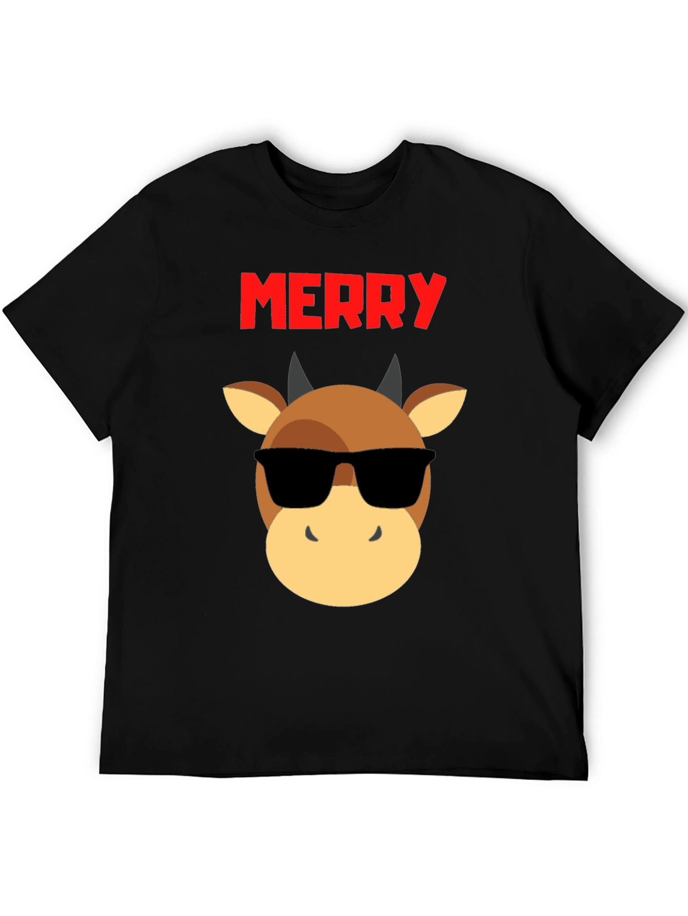 Merry Christmas Bull T-Shirt - Cool Holiday Tee
