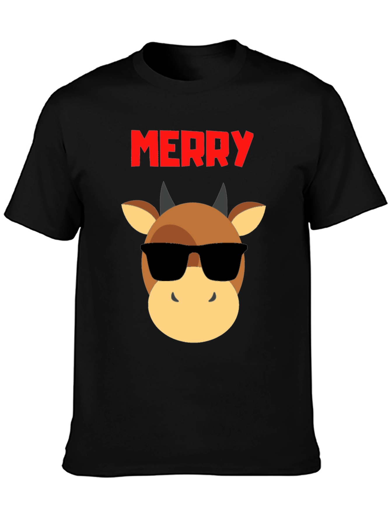 Merry Christmas Bull T-Shirt - Cool Holiday Tee