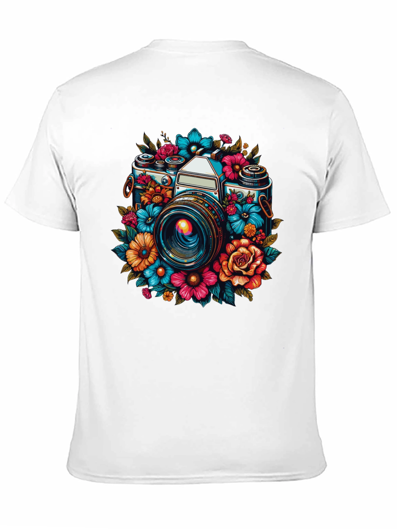 Floral Camera Graphic T-Shirt