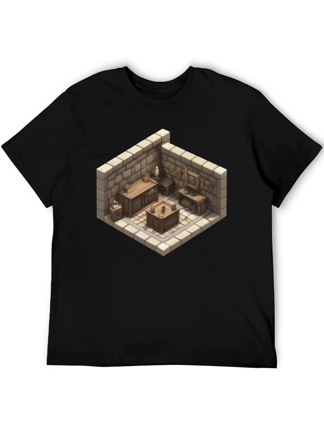 Isometric Dungeon Room Graphic Tee - Gamer Style