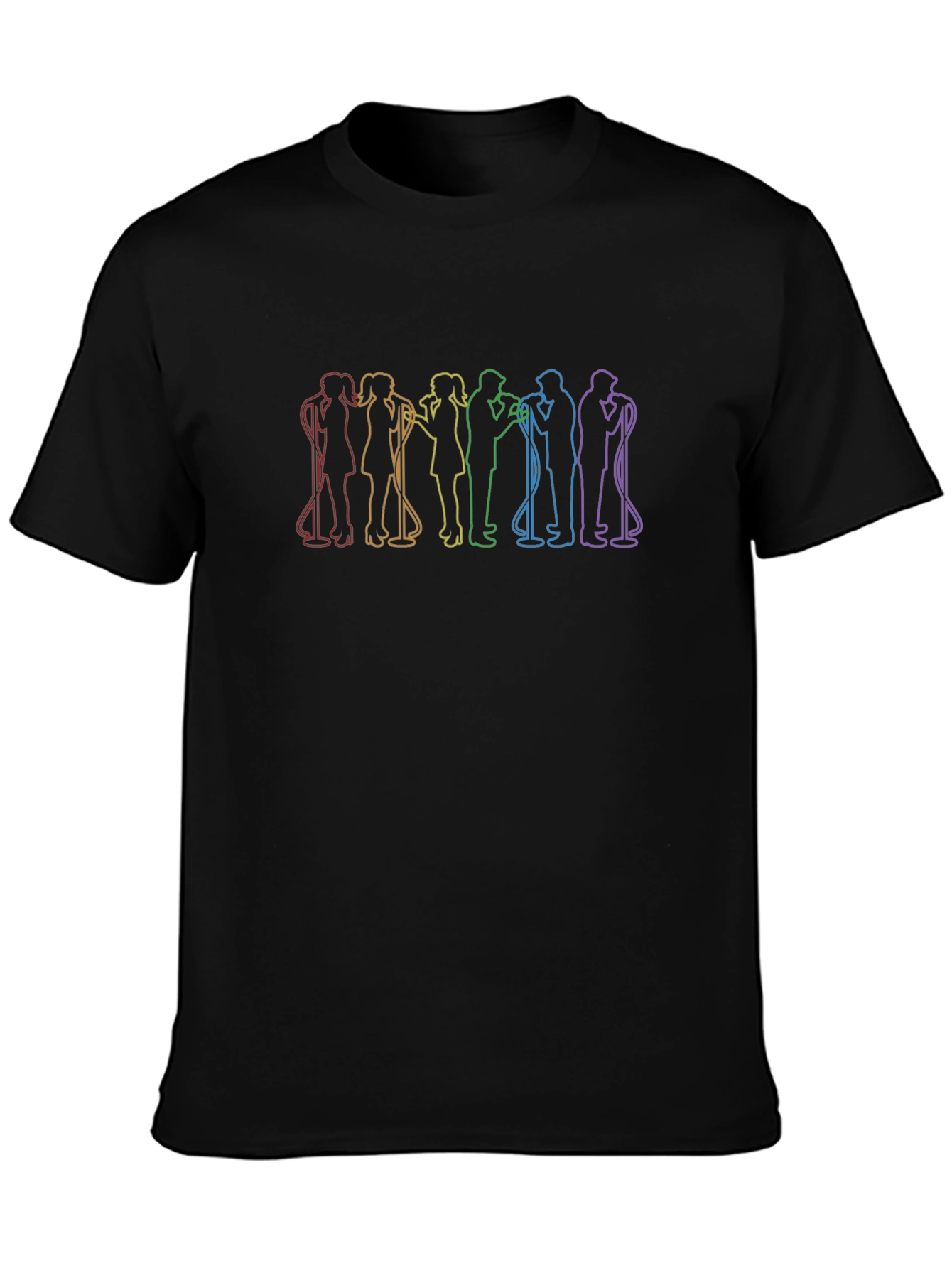 Rainbow Singer Silhouette Black T-Shirt