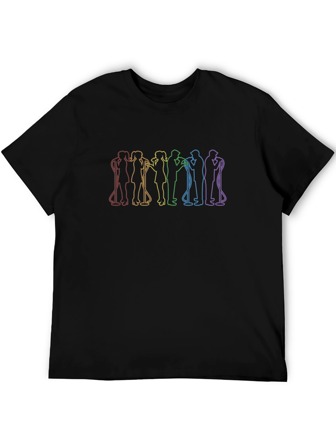 Rainbow Singer Silhouette Black T-Shirt