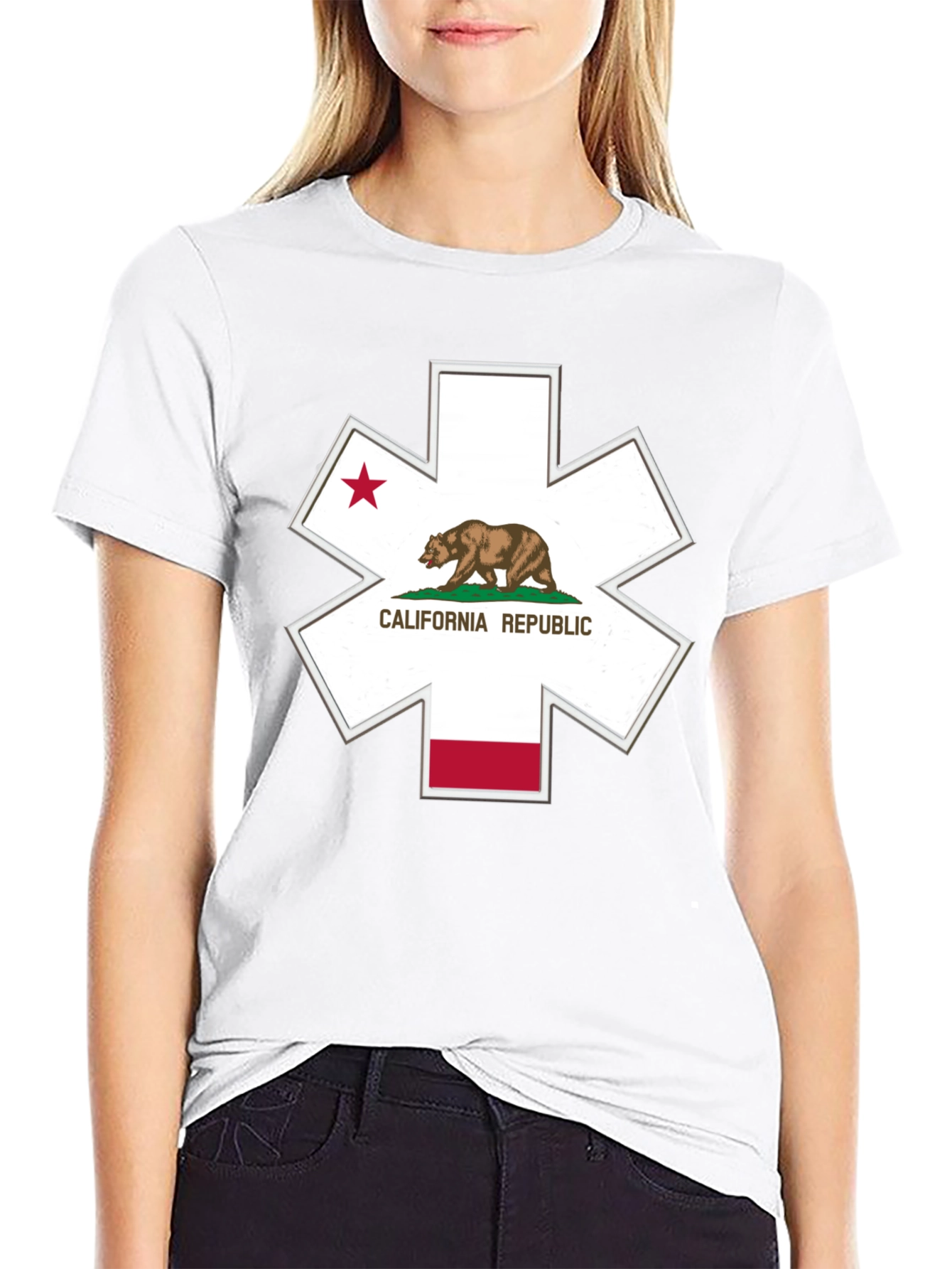 California Republic Star of Life Black T-Shirt