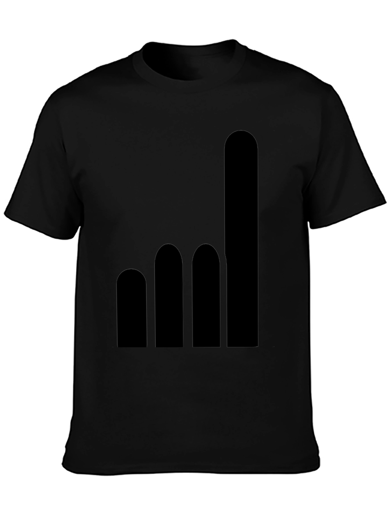 Minimalist Bar Graph Black T-Shirt