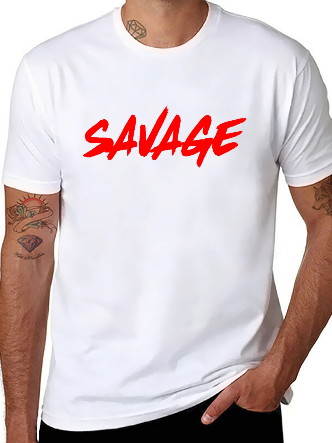 Savage Graphic T-Shirt - Bold Red Print