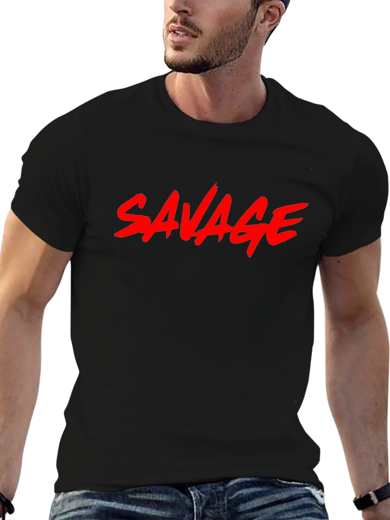 Savage Graphic T-Shirt - Bold Red Print