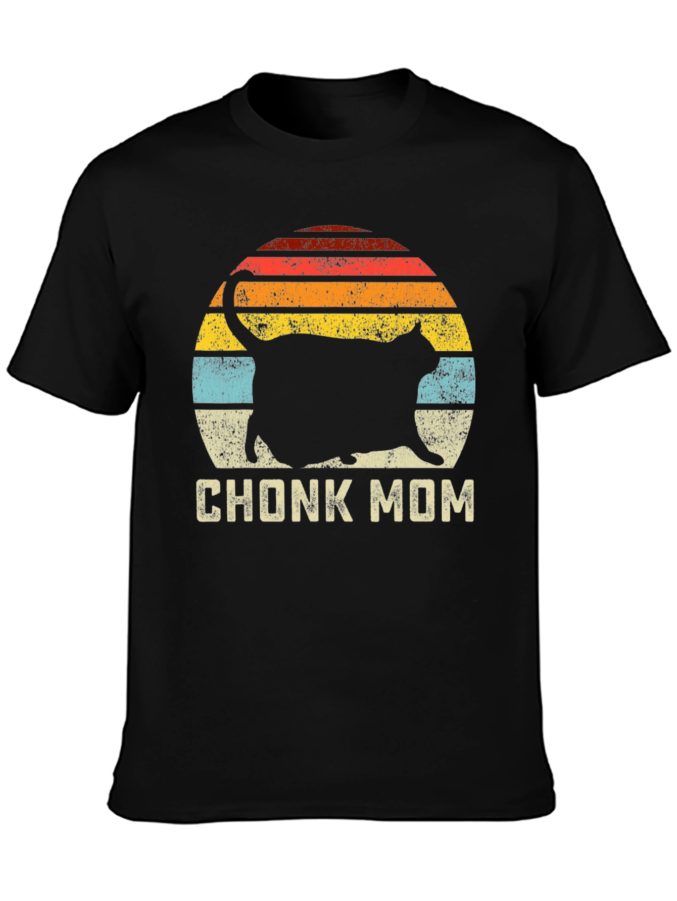 Chonk Mom Cat T-Shirt - Retro Style