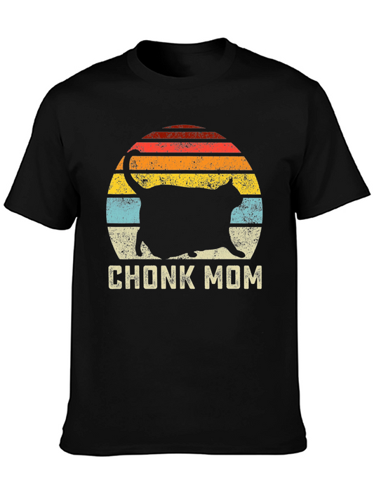 Chonk Mom Cat T-Shirt - Retro Style