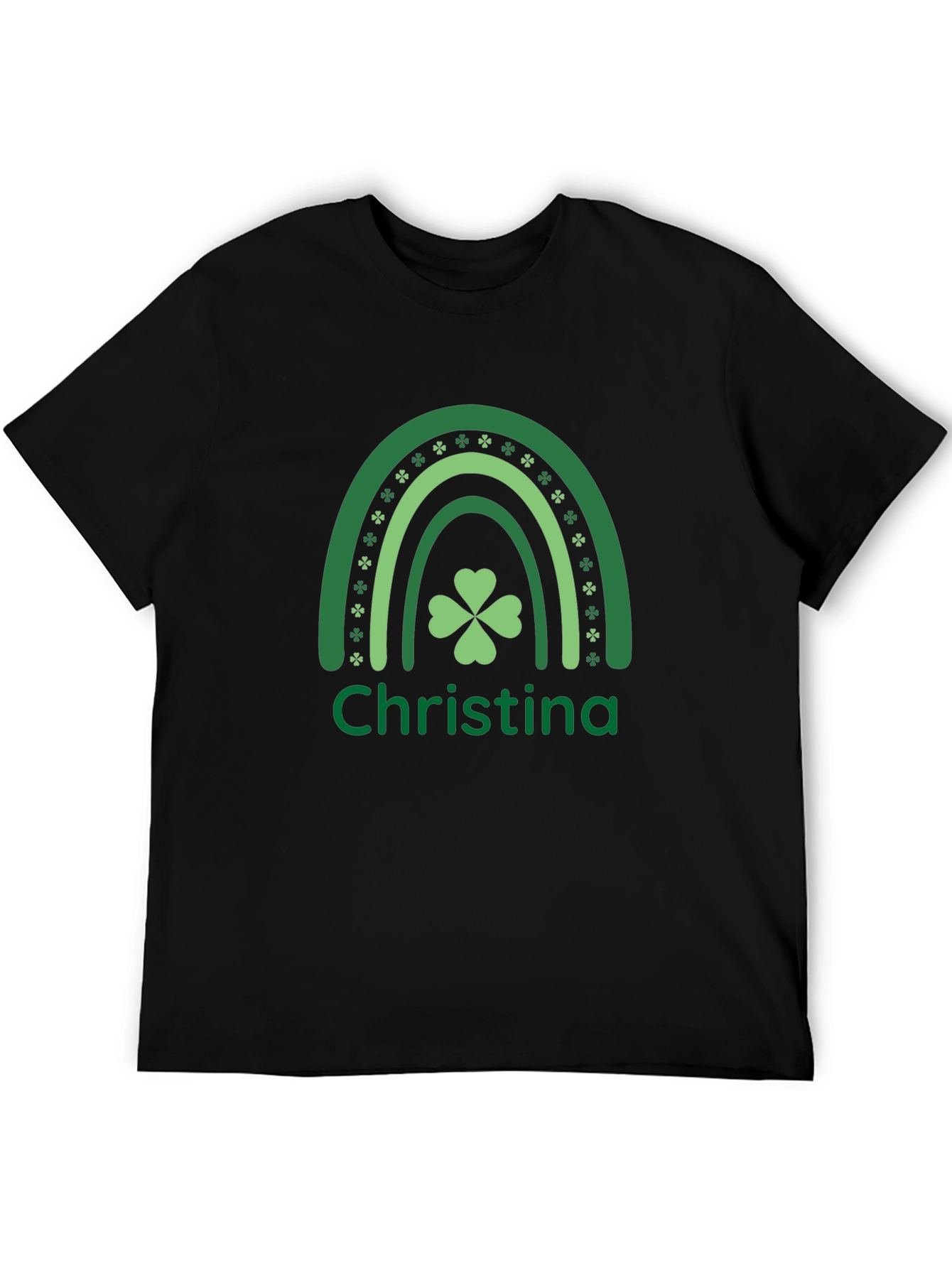 St. Patricks Day Personalized Rainbow Shamrock T-Shirt
