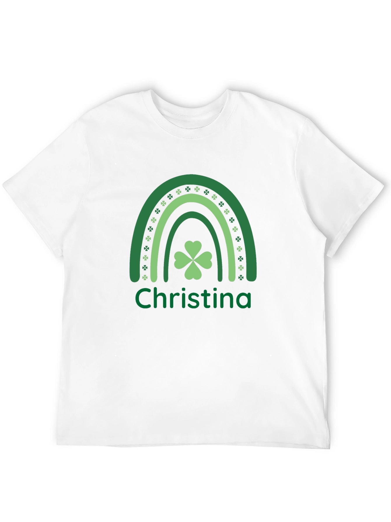 St. Patricks Day Personalized Rainbow Shamrock T-Shirt