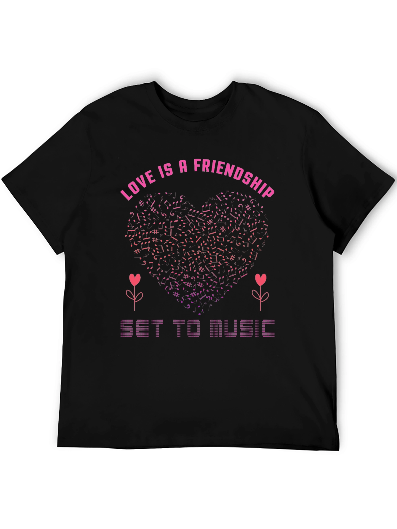 Love & Friendship Music Notes Heart Tee