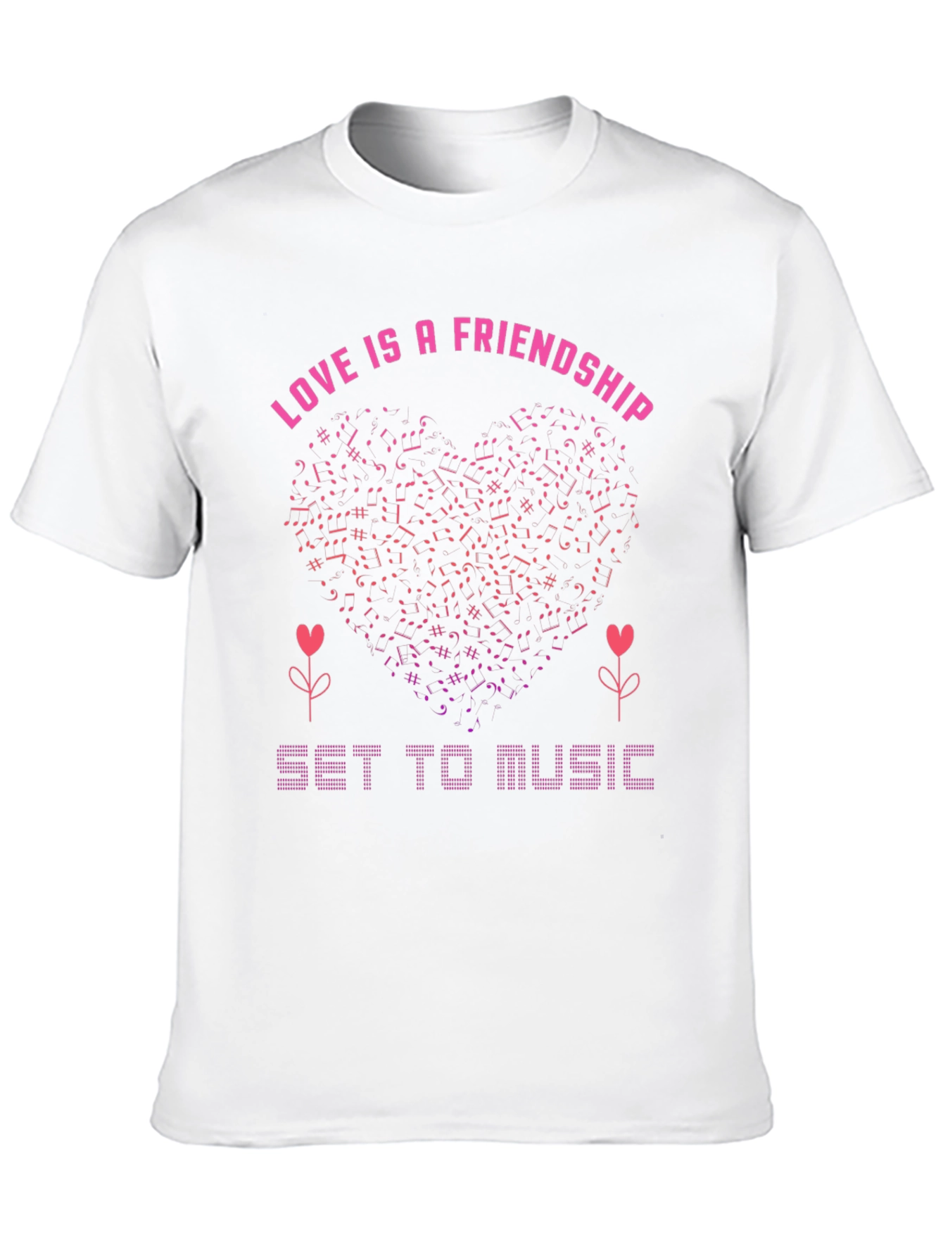 Love & Friendship Music Notes Heart Tee