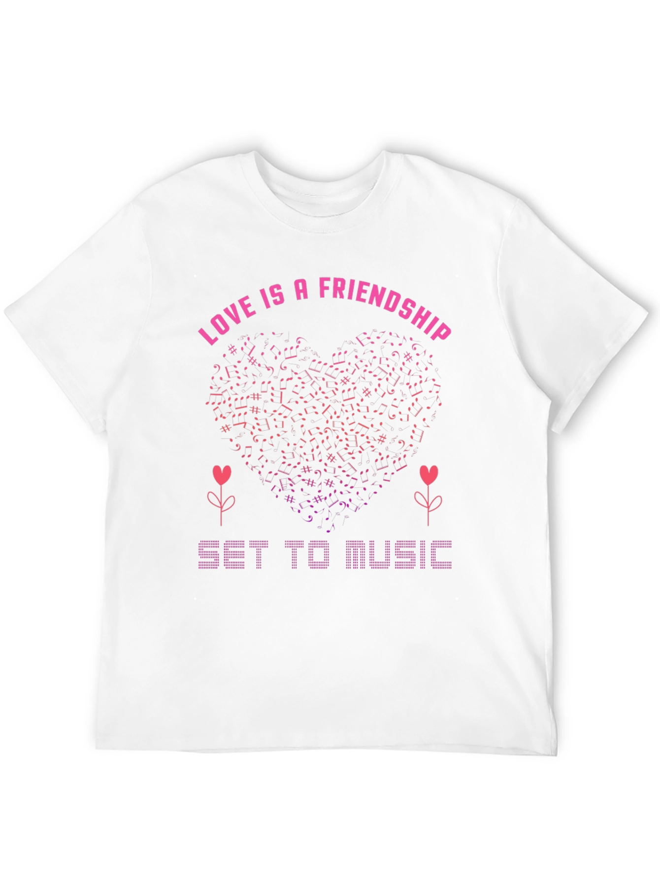 Love & Friendship Music Notes Heart Tee
