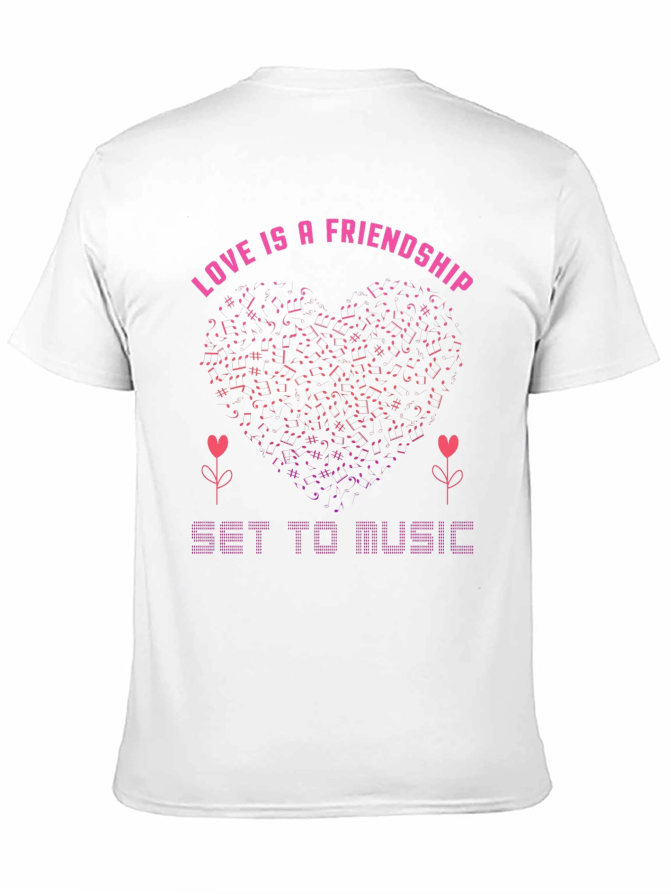 Love & Friendship Music Notes Heart Tee