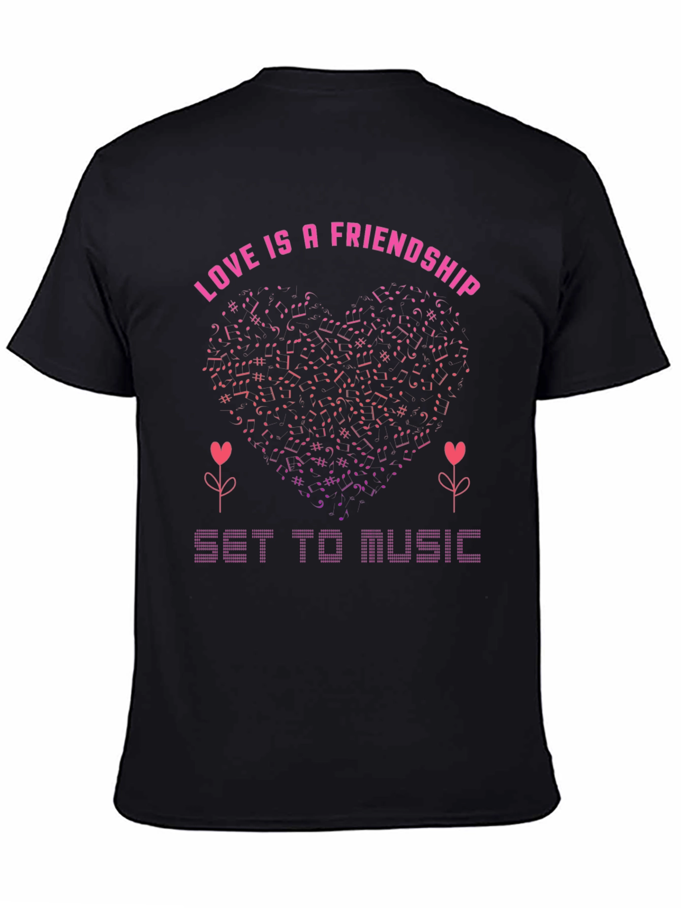 Love & Friendship Music Notes Heart Tee