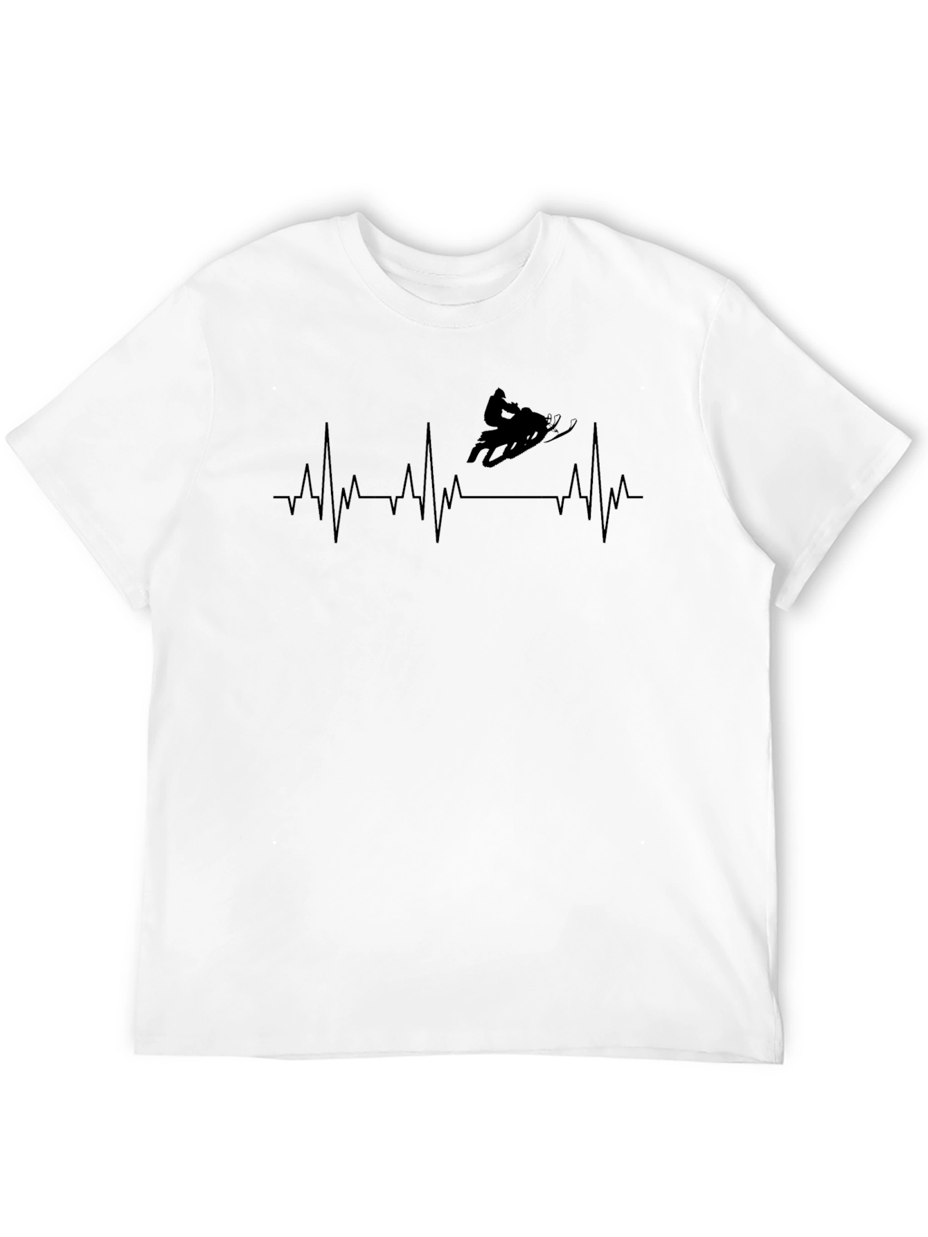 Snowmobile Heartbeat T-Shirt - Black