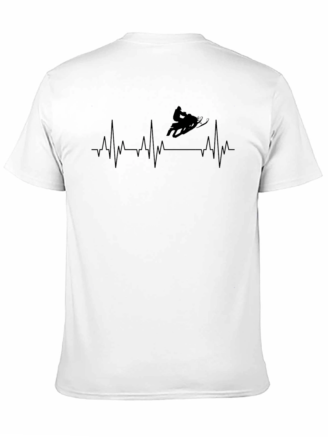 Snowmobile Heartbeat T-Shirt - Black