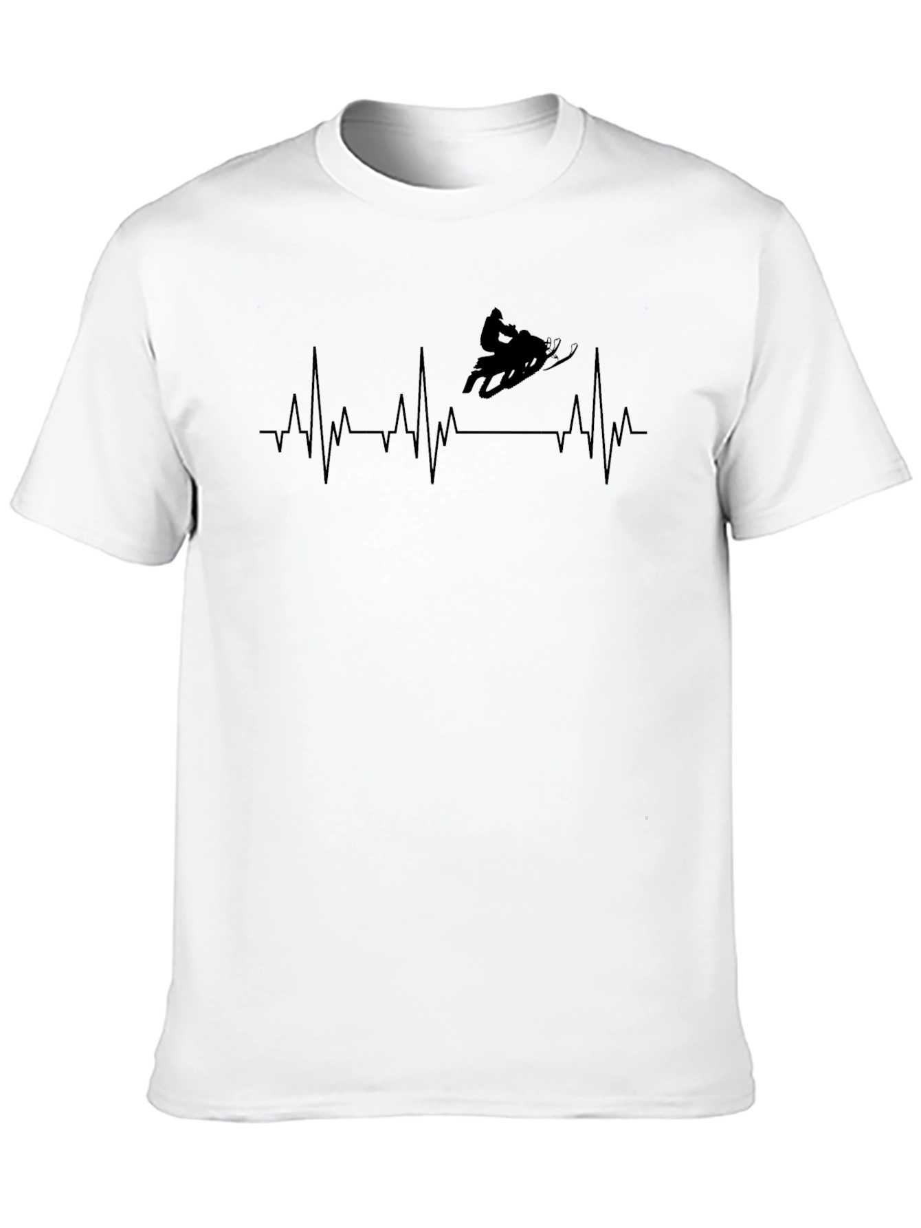 Snowmobile Heartbeat T-Shirt - Black