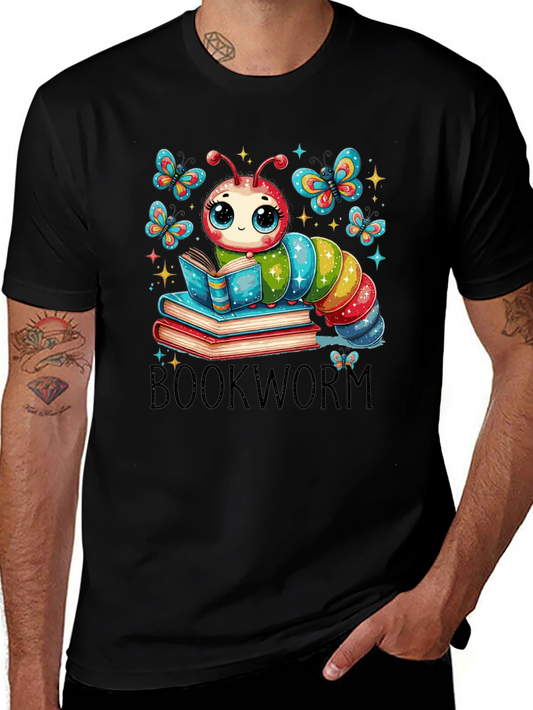 Bookworm T-Shirt: Cute Caterpillar Reading on Books
