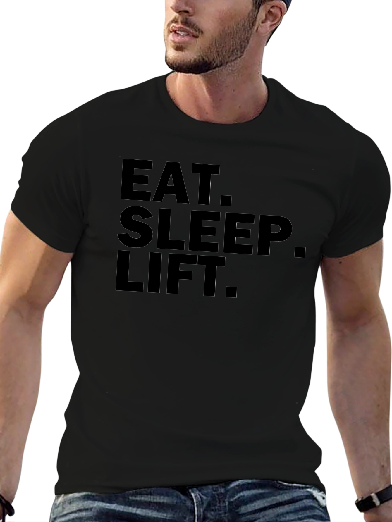 Eat. Sleep. Lift. Graphic Black T-Shirt