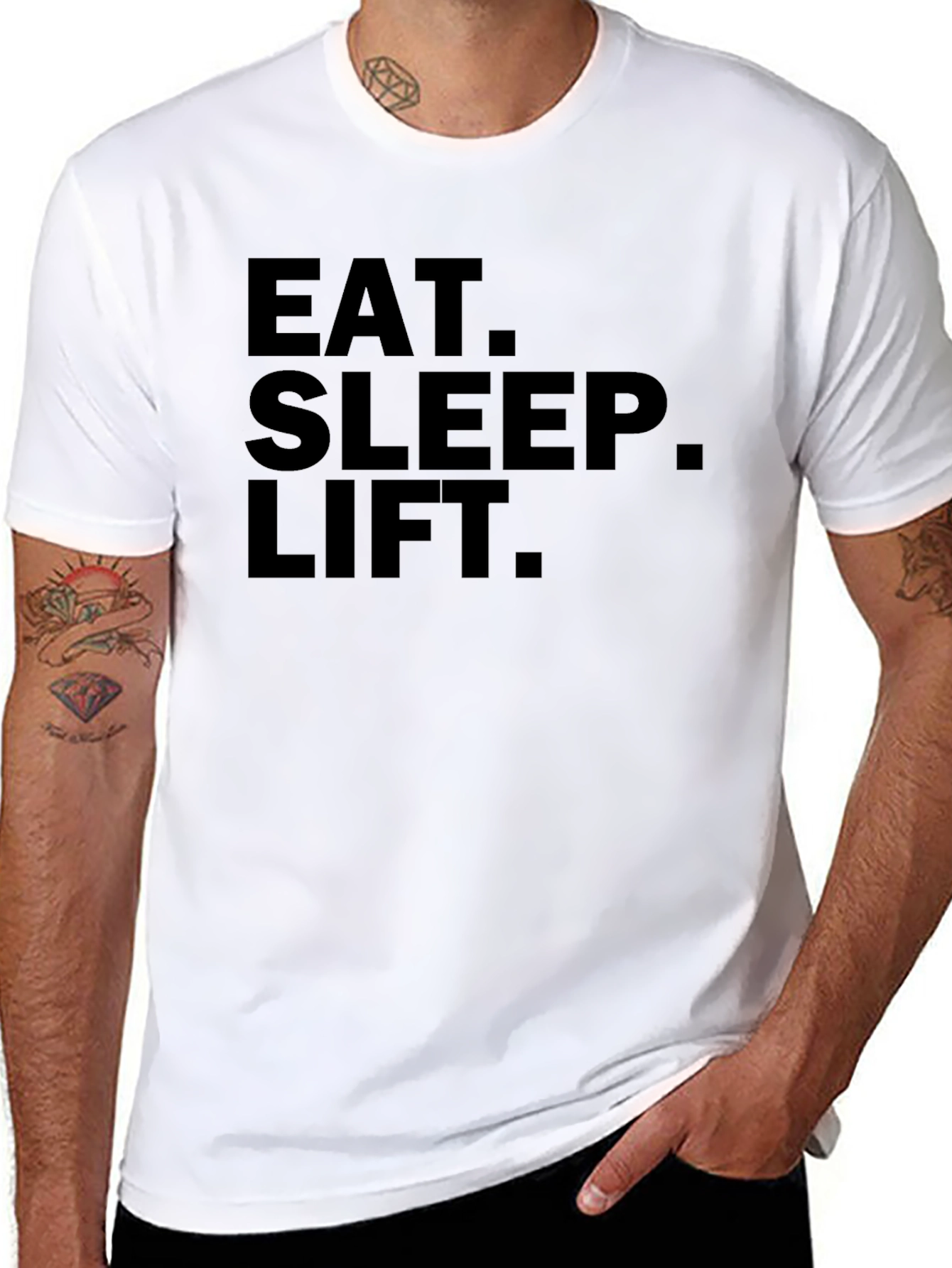 Eat. Sleep. Lift. Graphic Black T-Shirt