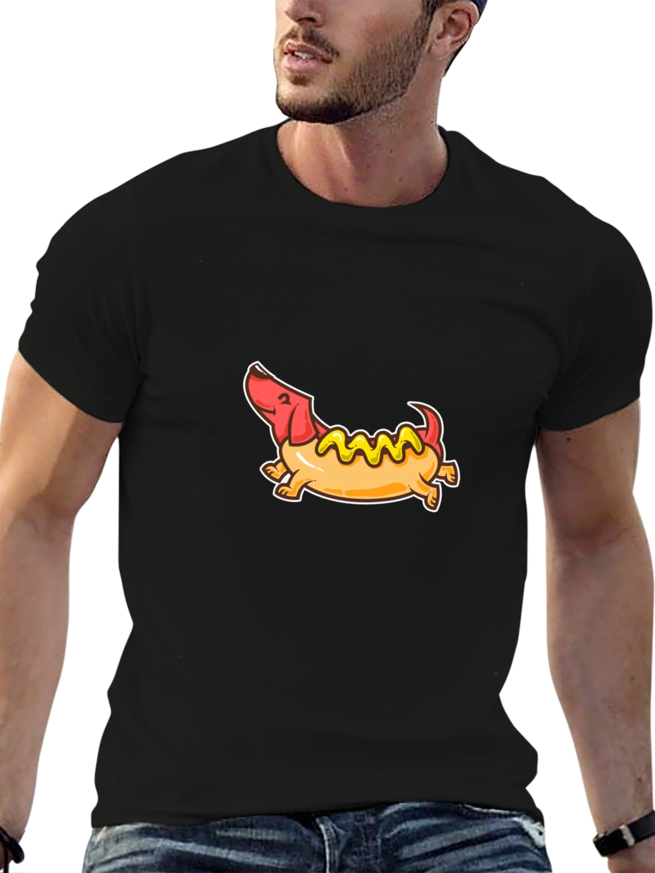 Funny Hot Dog Dachshund Graphic Tee