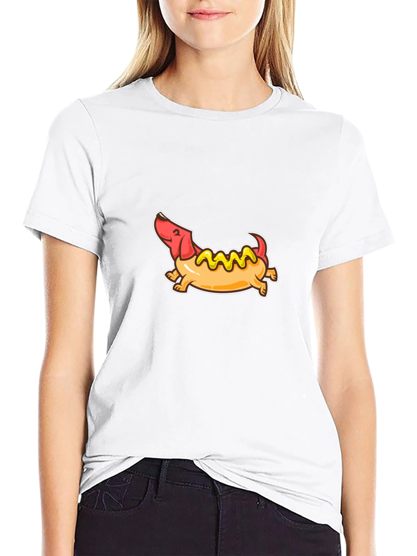 Funny Hot Dog Dachshund Graphic Tee