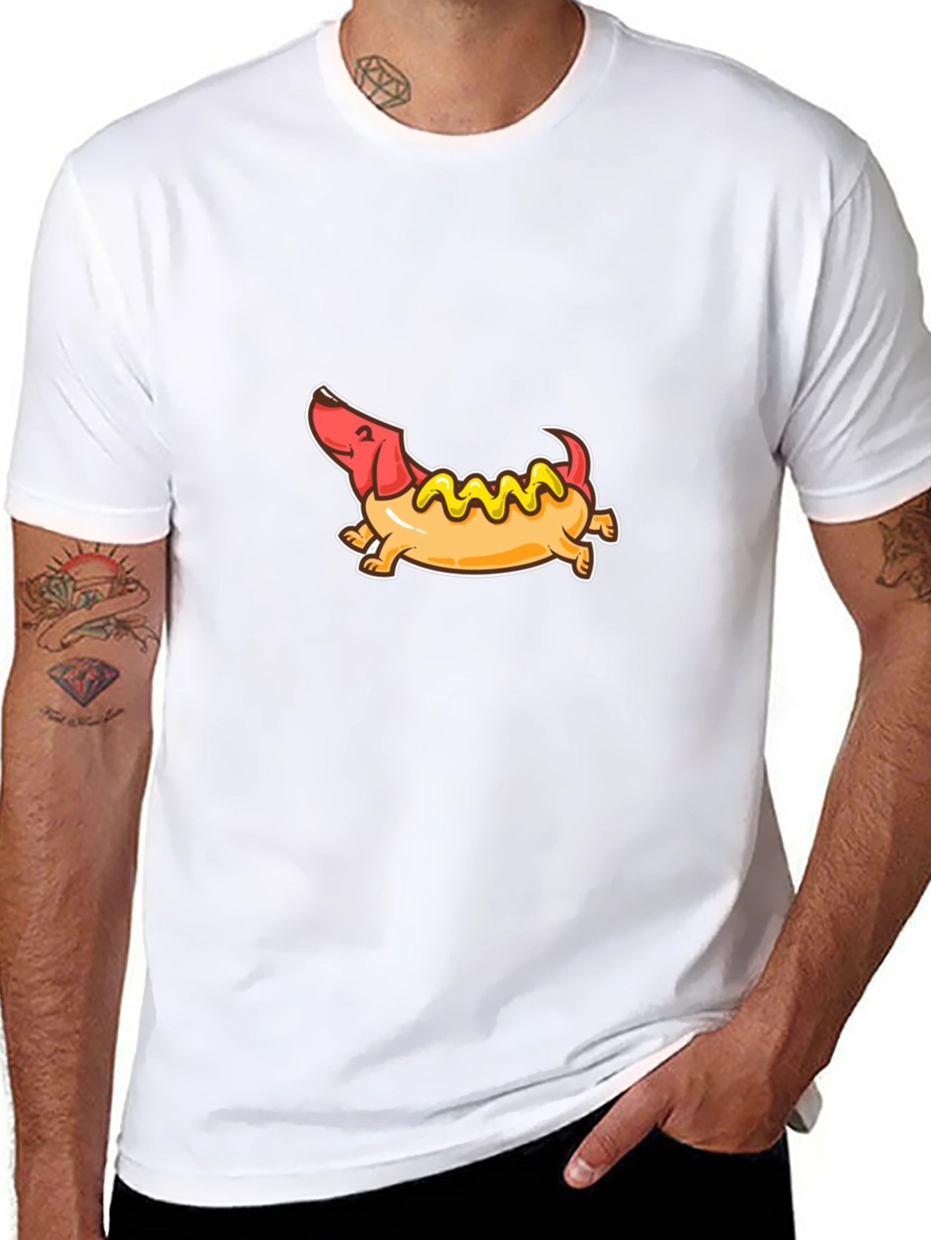 Funny Hot Dog Dachshund Graphic Tee