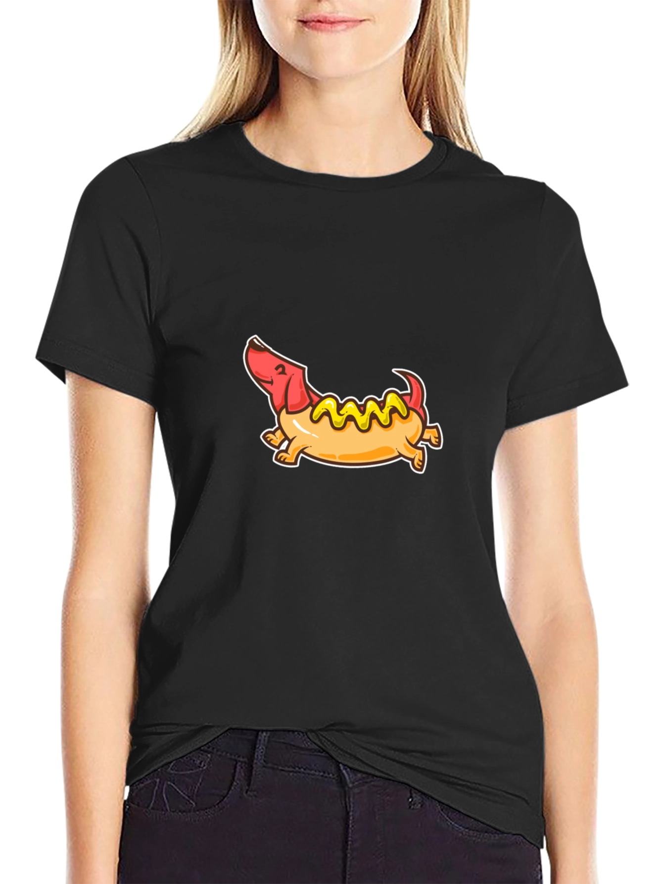 Funny Hot Dog Dachshund Graphic Tee