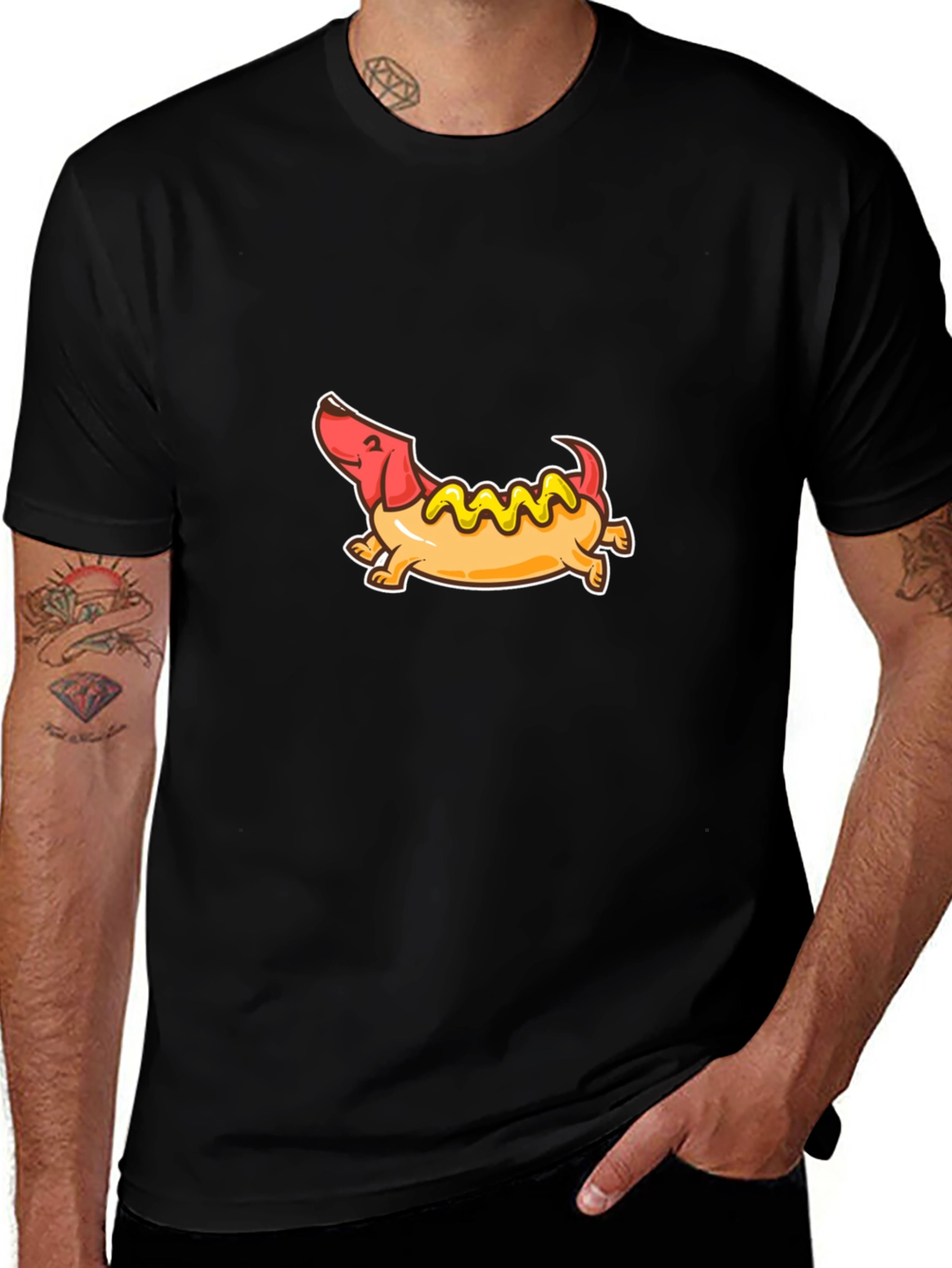 Funny Hot Dog Dachshund Graphic Tee