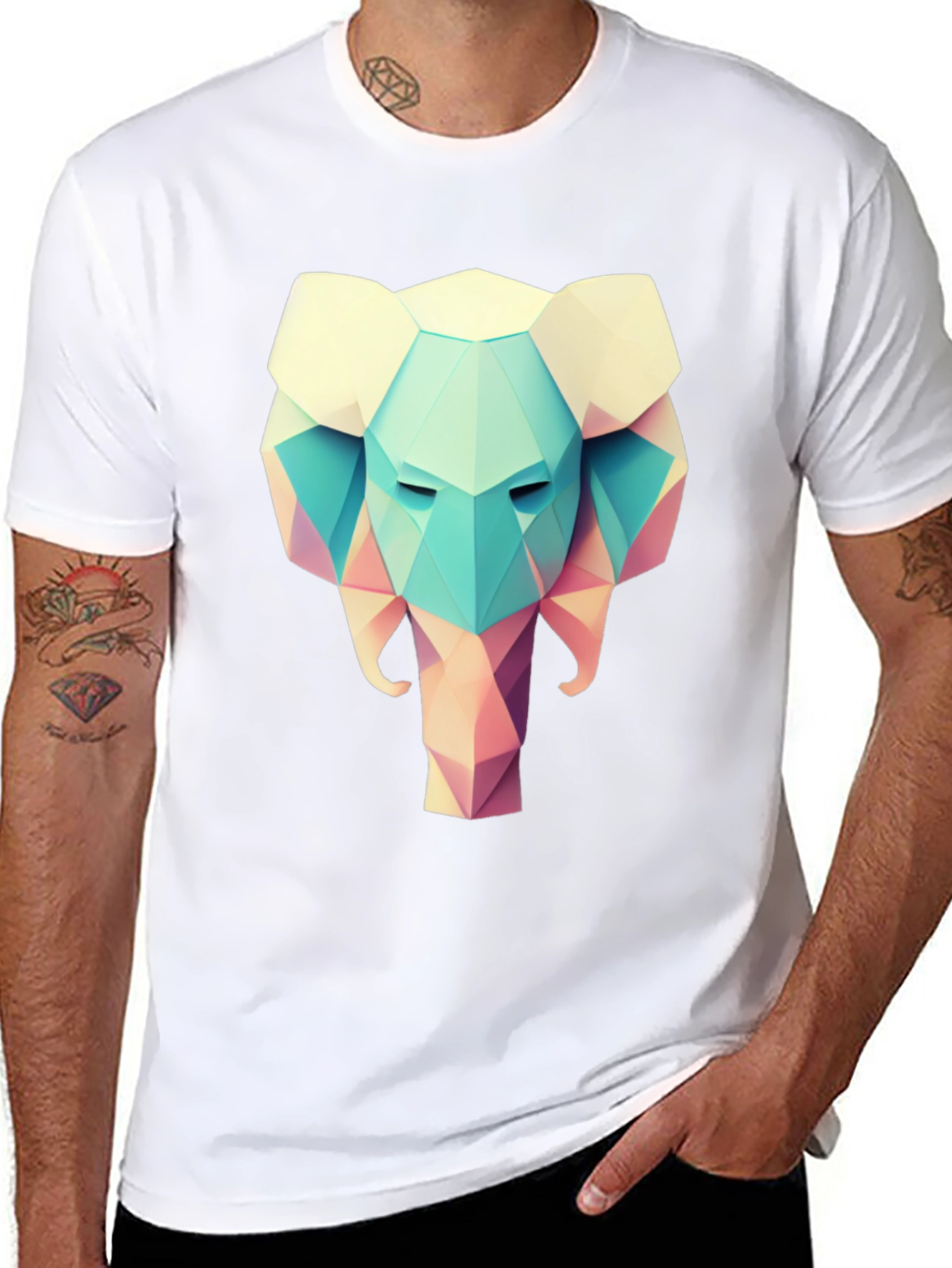Geometric Elephant T-Shirt - Stylish Graphic Tee