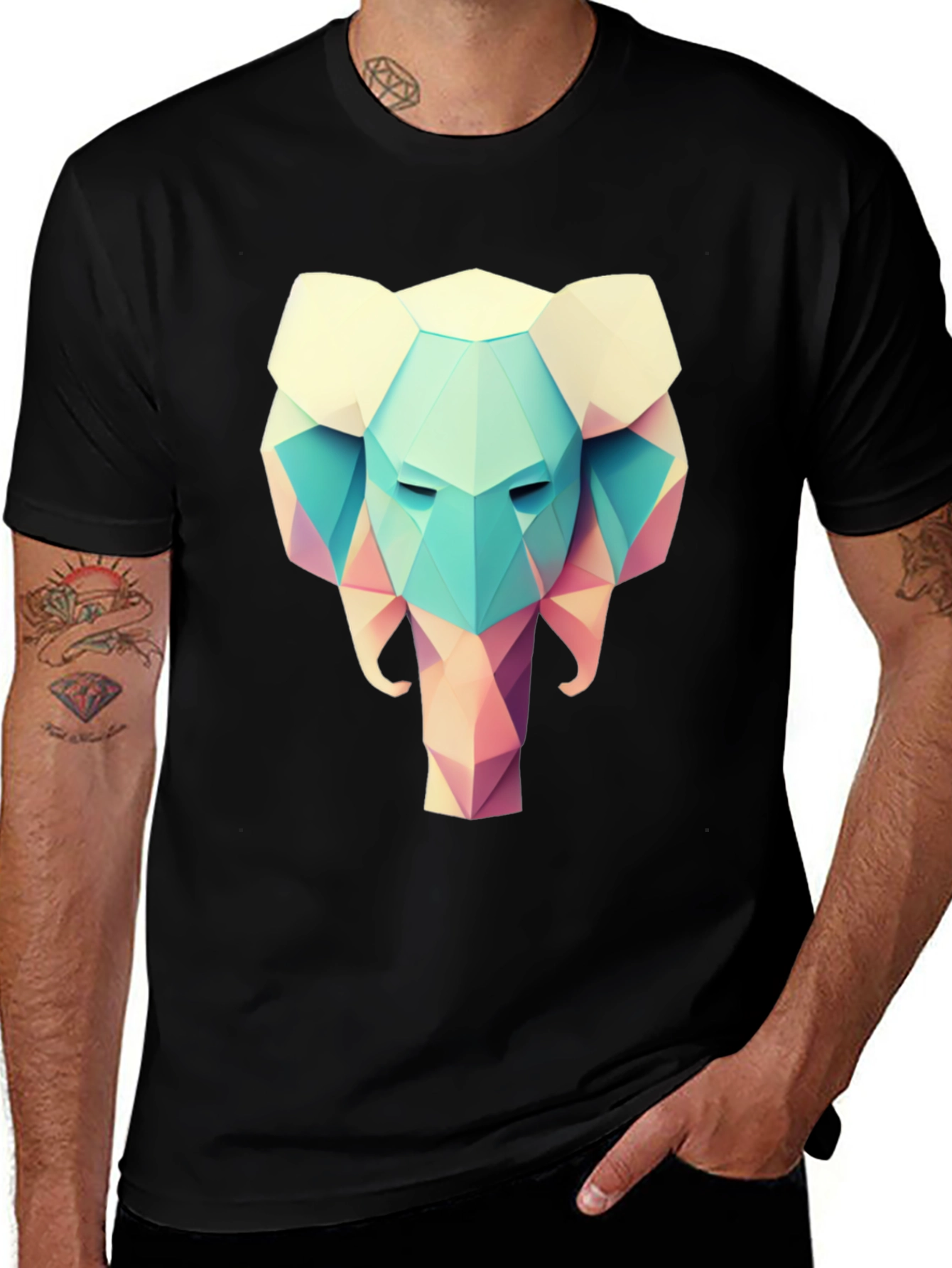 Geometric Elephant T-Shirt - Stylish Graphic Tee