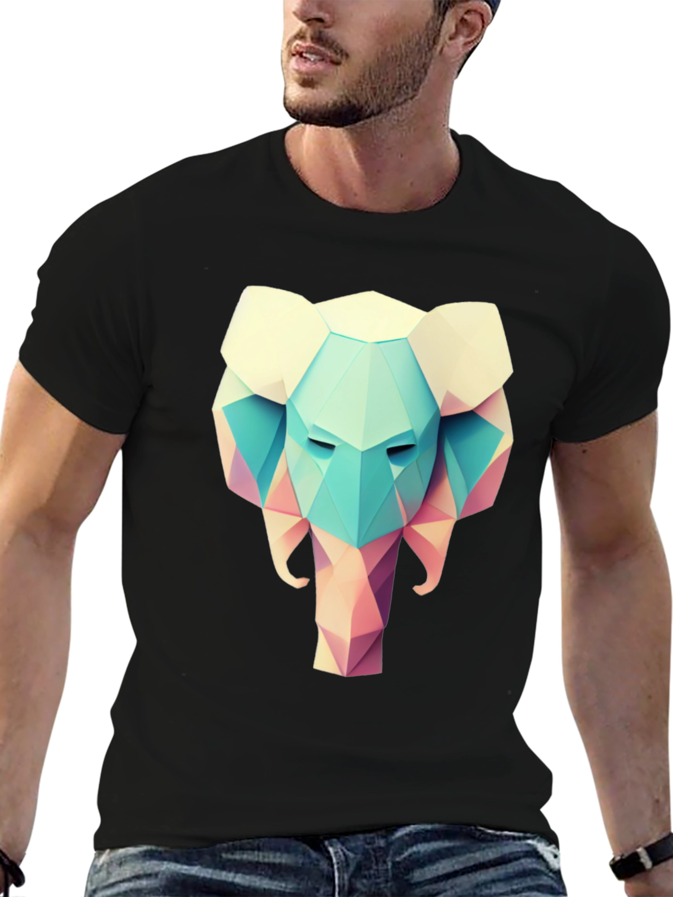 Geometric Elephant T-Shirt - Stylish Graphic Tee