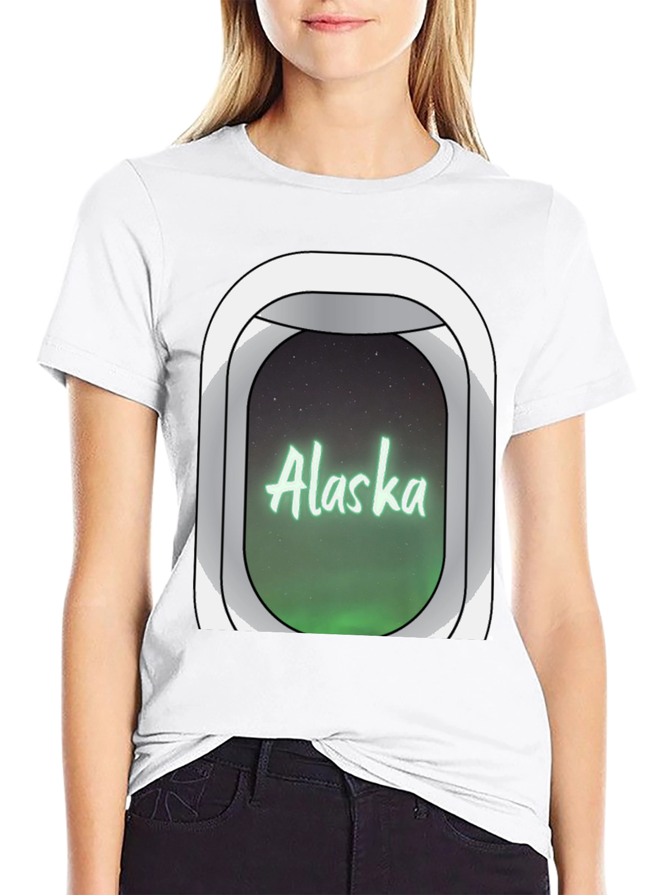 Alaska Airplane Window T-Shirt