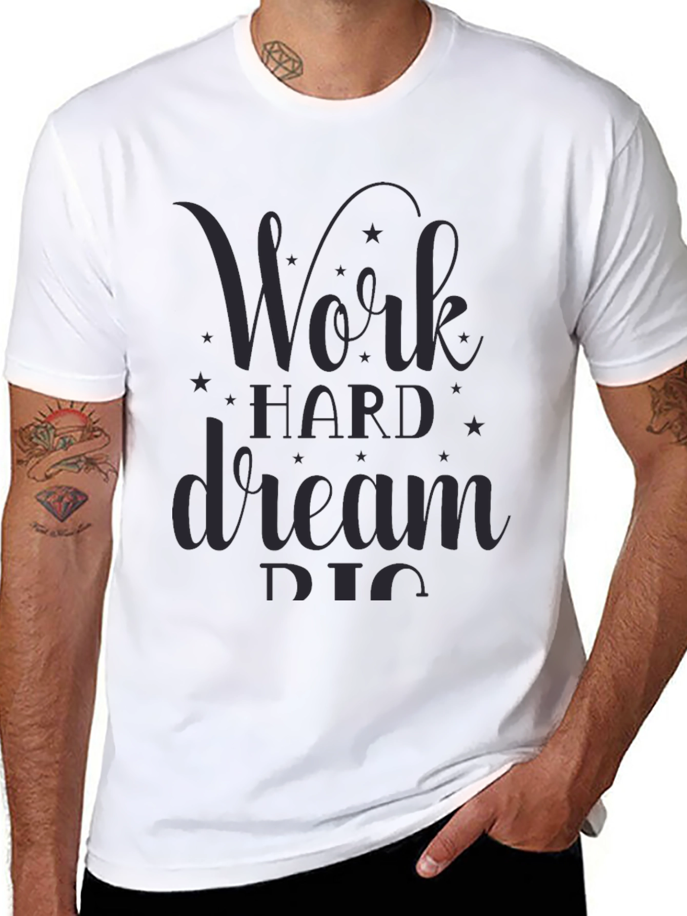 Work Hard Dream Big Graphic Tee - Black